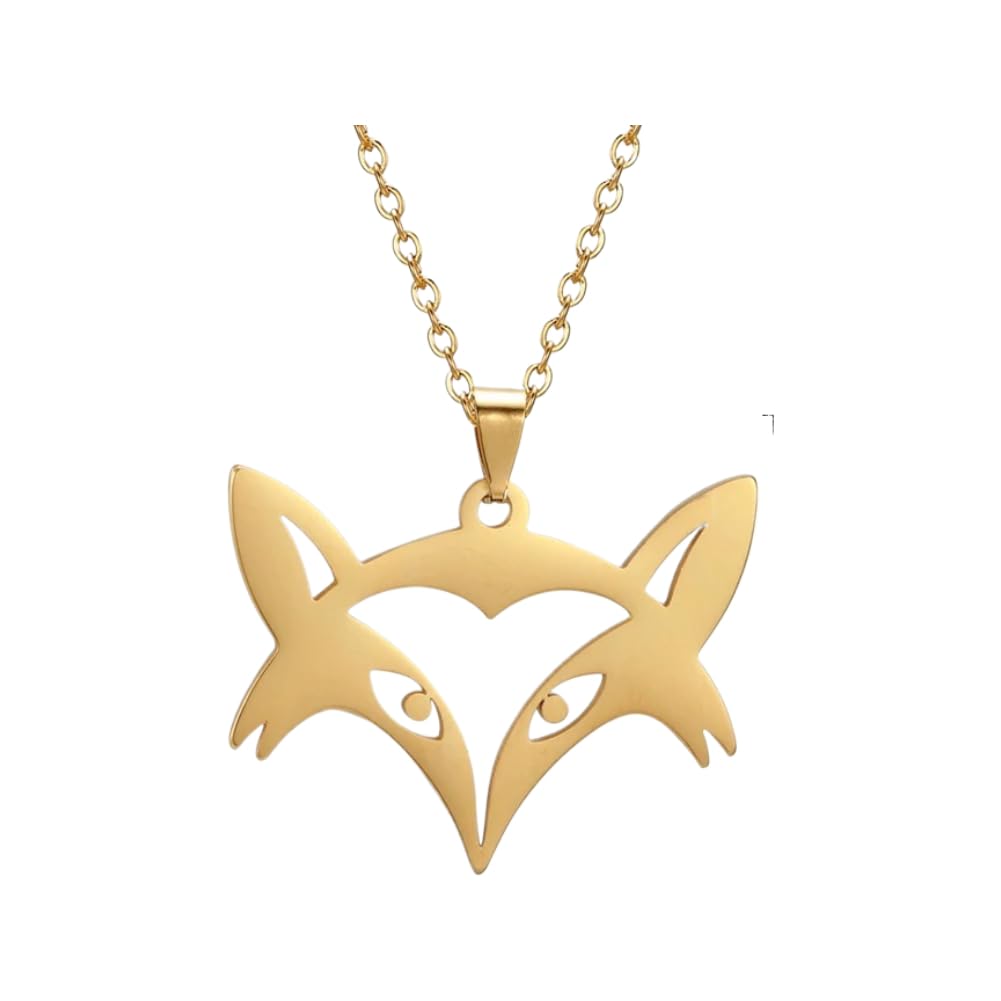 NBYGSC 925 Sterling Silver Fox naszyjnik dla kobiet i mężczyzn, Fox wisiorek naszyjnik Fox Charm zaręczyny, Fox Girl złoty naszyjnik z inicjałami, Fox biżuteria dla kobiet, Therian Jewelry