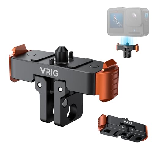 VRIG Magnetic Quick Release Mount for GoPro Hero 13/12/ 11 Mission 1 Pro Fast Detach Adapter with 1/4 Screw Interface Secure Go Pro Camera Accessories for Tripod Vlogging Action Camera Mount