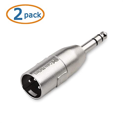 Cable-Matters-2-Pack-635mm-14-Inch-TRS-to-XLR-Adapter-Male-to-Male-XLR-to-14-Adapter-14-to-XLR-Connector