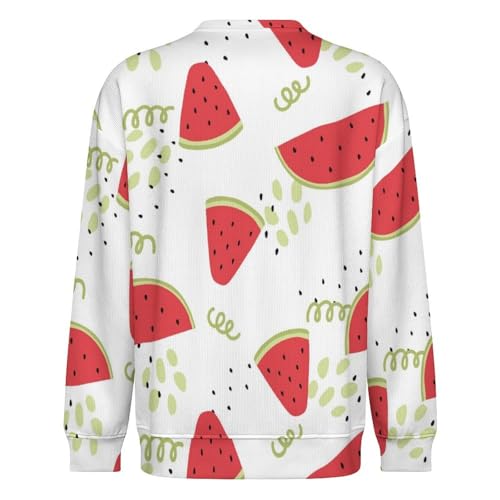 MoBlinko Mens Crewneck Sweater Watermelon Slices Mens Sweater Sweaters for Men 2XL Long Sleeve Lightweight Pullover3