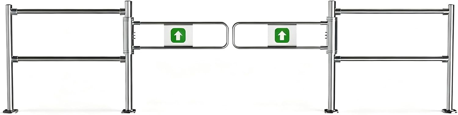 Automatic Swing GateStainless Steel SelfClosing OneWay Door for Markets Safety Fence Entry & Exit Device Durable PostMount Design (190cm x 100cm)