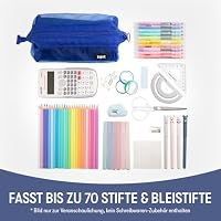 ZIPIT Mesh Federmäppchen, Transparentes Etui mit breiter Öffnung, Blau – Ansicht 6