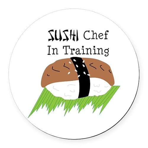 CafePress Sushi Chef in Training 5.5" Round Car Magnet Magnetic Bumper Display