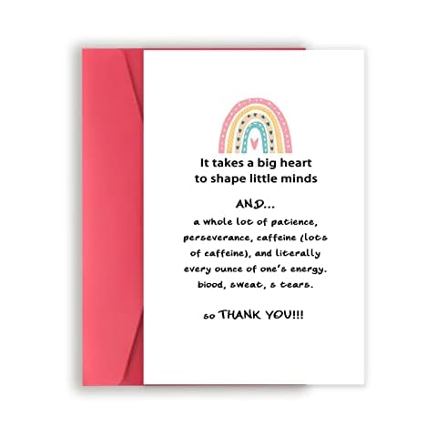 BENNLOOS Special Thank You Teacher Card for Teacher Appreciation Week, Funny Teaching Thank You Card from Student Daycare, Witty End of Year Gift for Teacher Principal Cover