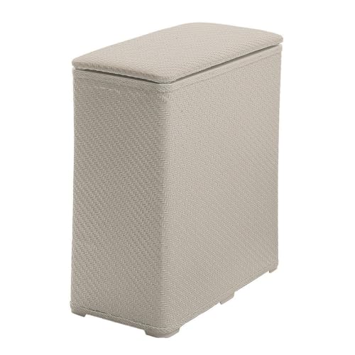 Cesto portabiancheria sporca per il bagno in resina termoplastica beige 70lt