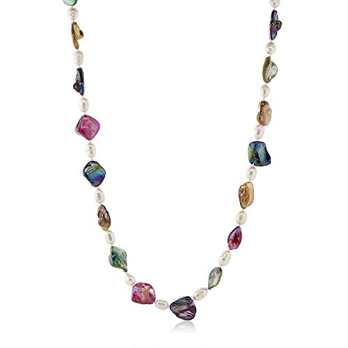 Gem Stone King 46 Inch MultiColor Cultured Freshwater Pearl and Simulated Shell Pearls Necklace For Women2