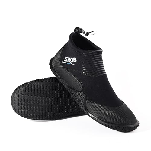 Neoprene Dive Boots 3mm with Premium Anti-Slip Rubber Sole Wetsuit for Men Women,Water Fin Sailing Shoes for Water Sports Scuba Diving Surf Snorkeling Kayaking, 3mm Black, 15 Women/14 Men