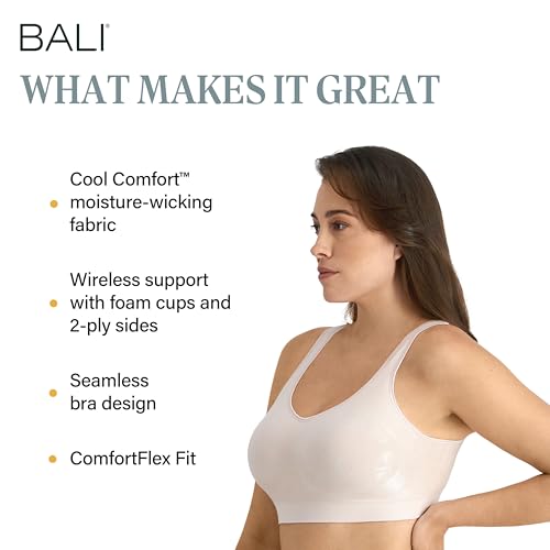 Image of Bali Women's Wireless Bras for Women - Comfort Revolution Wireless Bra - Adjustable & Supportive - Plus Size Women
