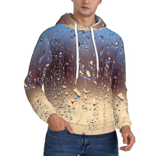 Sweat en polaire pour hommes gouttes de pluie sur verre au design soigné