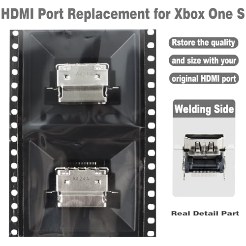 Image of 2PCS HDMI Port Replacement for Xbox One S, Only for Xbox One S Console Accessories Parts with Repair Kit