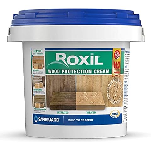 Roxil Wood Protection Cream 3L - Instant Wood Sealer, Waterproofing Clear Treatment, Preserves Outdoor Wood: Fences, Decking, Furniture, Sheds Cover