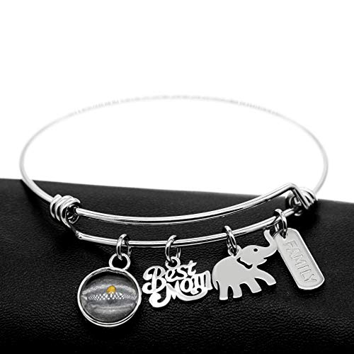 Image of Stainless Steel I Love Mom Bangle Mustard Seed Expandable Family Cuff Bracelet Mother's Day Gifts Y743