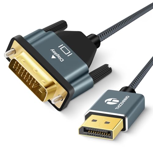 Thzzhnno DisplayPort to DVI Cable 1.6FT, Gold-Plated Display Port to DVI-D Adapter Cable 1080P@60Hz Cord for Computer, Desktop, Laptop, PC, Monitor, Projector