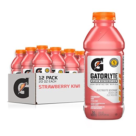 Gatorlyte Rapid Rehydration Electrolyte Beverage, Strawberry Kiwi, 20 Fl Oz (Pack of 12)