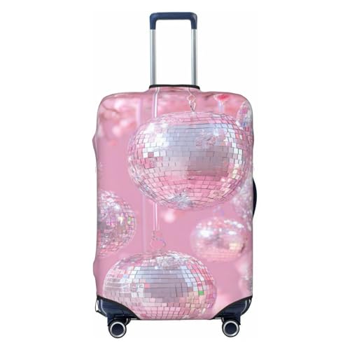 Pink Disco Balls Aesthetic Elastic Travel Luggage Covers Dustproof Scratch-Resistant Suitcase Protector Fit 22-24 Inch