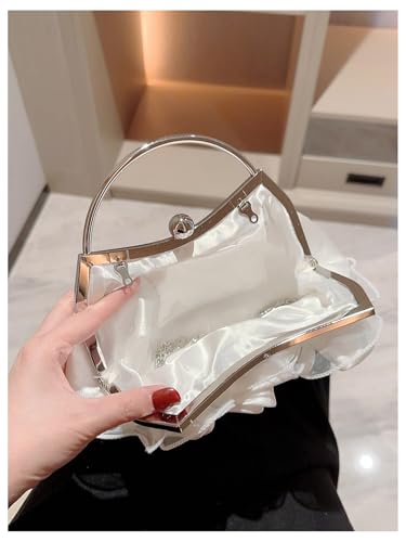 Image of Verdusa Women's Bowknot Evening Bag Ruched Clutch Purse Party Handbag with Chain Strap