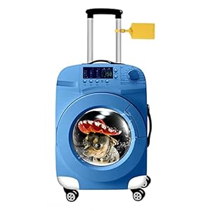 FANSU Reisbagage Cover Elastische koffer Trolley Case Cover voor bagage op wielen – Wasbaar stofdicht anti-kras – Wasmachines Print Travel Business Koffer Covers, Blauwe Hond, L(26-28in)