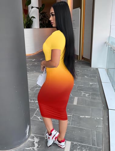 Image of Mrskoala Women's Casual Basic Pencil Dress Bodycon Summer Sexy Club Midi Dresses