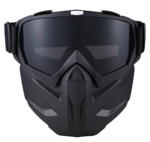 Paintball Mask Anti Fog, Full Face Tactical Mask Goggles Detachable for Motorcycle Cycling Skiing Halloween CS Game Cosplay (Black 2#)
