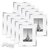 upsimples 8x10 Picture Frame Set of 10, Display Pictures 5x7 with Mat or 8x10 Without Mat, Multi Pho
