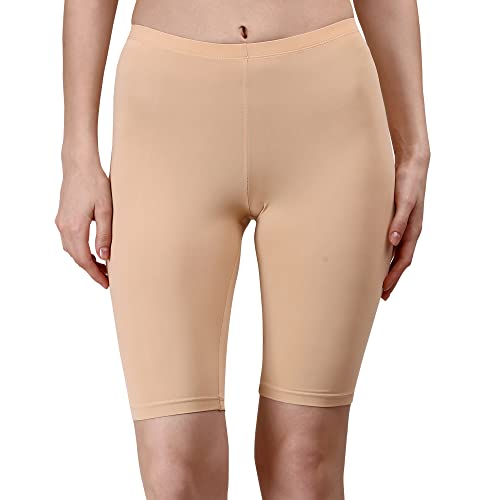 Image of SOIE Women's Mid Rise Soft Polyamide Spandex Knee Length Cycling Shorts