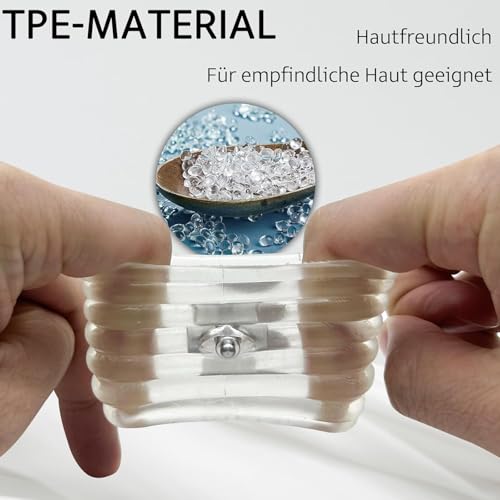 Anillo para el pene estirable de silicona transparente con ondas electroconvulsivas 4