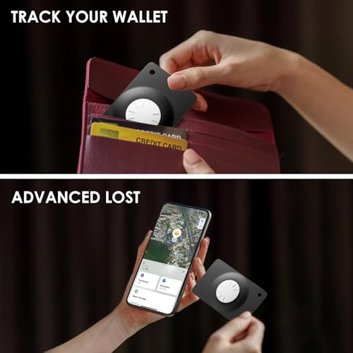 Image of Ultra Thin Wallet Tracker Card,1 PCS Smart Bluetooth Tracker Tag Works with Find My (iOS Only), Item Locator for Wallet,Key etc, IPX7 Waterproof, Replaceable Battery