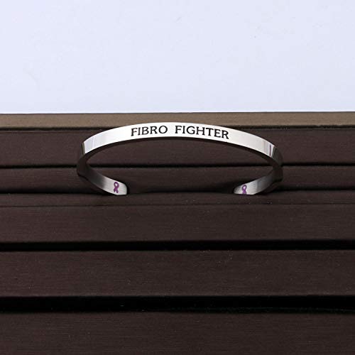 CHOORO Fibromyalgia Purple Ribbon Bracelet Fibromyalgia Awareness Gift Fibromyalgia Jewelry Fibro Fighter Cuff Bracelet4