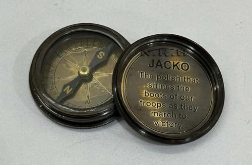Brújula de latón antiguo grabada de 2" Jacko Boot Polish, personalizada, regalo para bodas, Navidad, bautizo y graduación miniatura 6