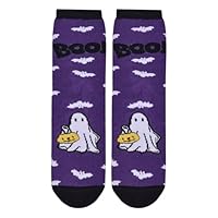 A2Z 4 Kids Girls Boys Novelty Halloween Boo Socks Comfortable - Socks AZ973 Purple 7-10