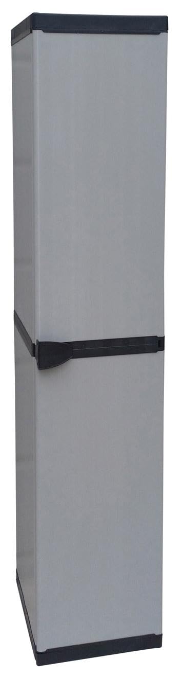 Armadio da Esterno 34x40x165 cm 1 Anta 4 Ripiani in Resina Grigio