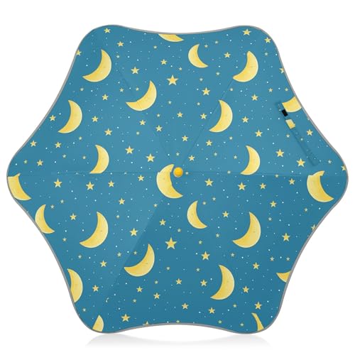 Parapluie bleu pluie pour enfants protection UV motif lune