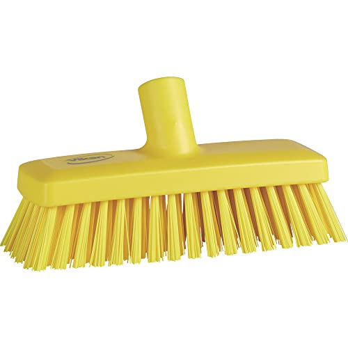 Vikan Compact Wall/Deck Scrub - Hard - Yellow, 7042