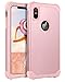 iPhone Xs Max Case, BENTOBEN iPhone Xs Max Girly Phone Cases 3 in 1 Hybrid Heavy Duty Shockproof Anti-Scratch Full Body Soft Bumper Protective Phone Cover for Apple iPhone Xs Max 2018, Rose Gold/Pink