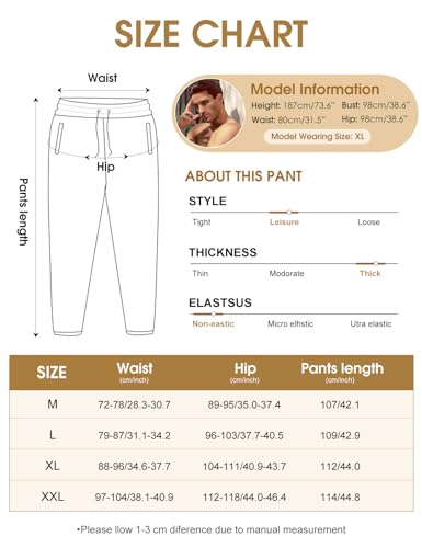 Nadeer Jogginghose Herren Thermo Gefütterte Hosen, Skihose Outdoorhose Wasserdicht Arbeitshosen, Männer Winddicht Winterhose Warm Softshellhose mit Kordelzug, Zwei Taschen