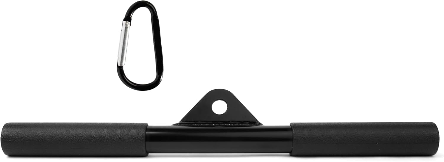 EVMT Gym Cable Attachments Set – 27” Tricep Rope, 40” & 15” Pulldown Bars For Home & Commercial Gym