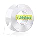 3 Mètres Ruban Adhésif Double Face Extra Fort, Fin Nano Tape Lavable Transparent, Amovible Traceless, Ruban Adhésif Double Face Réutilisable Antidérapant Gel pour Tapis, Cuisine ou Bureau