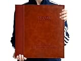 ZOVIEW Magnetic Self-Stick Page Photo Album, Family Album, Leather Cover, Hand Made DIY Albums Holds
