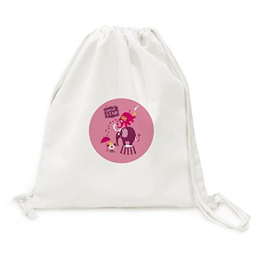 Voyage Sacs Drawstring Backpack rose en toile imprimé cirque