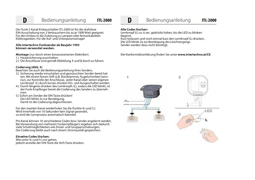 Interrupteur sans fil 2 canaux Intertechno ITL-2000 pour commande électrique - 6