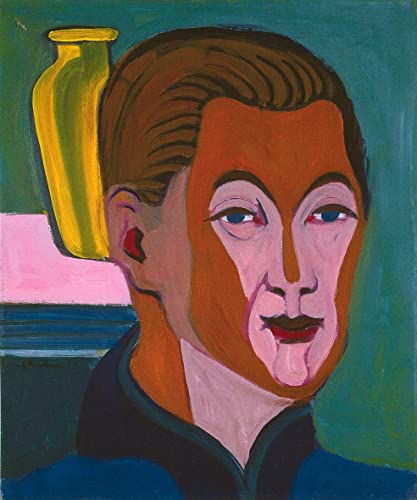 Poster sur toile Ernst Ludwig Kirchner Figurines marron dans un café art expressionniste 50x70
