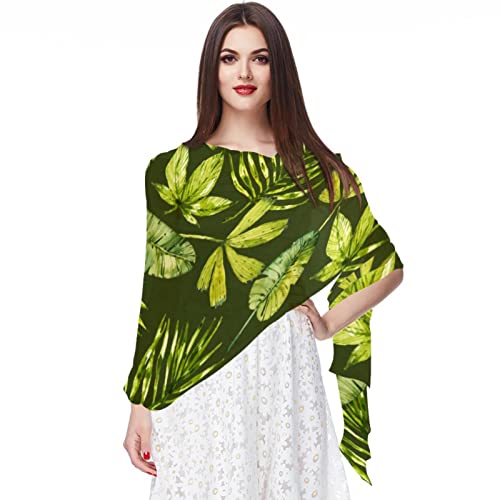 Foulard feuilles tropicales vertes Multicolore 13 de luxe