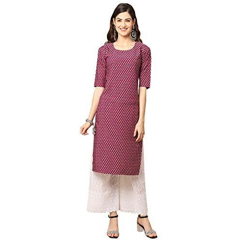 Image of Pinkmint Women's Crepe Grey Color Floral Printed Straight Kurti[NB-530357]