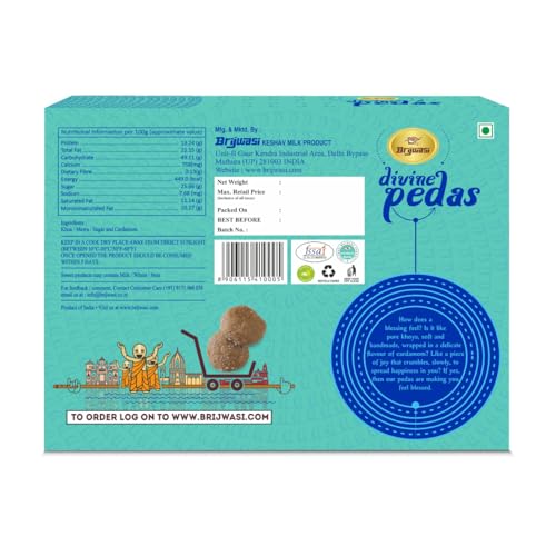 Image of Brijwasi Divine Pedas | Mathura Famous Milk Peda | Traditional Indian Sweet | Made with Pure Desi Ghee | Soft & Rich Milk Mithai | No Preservatives | Fresh & Hygienically Packed | 400g
