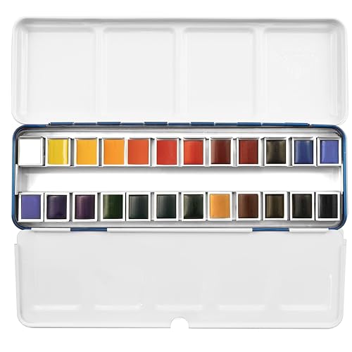 Artist's Loft 24 Half Pans Classic Watercolor Set with Metal tin