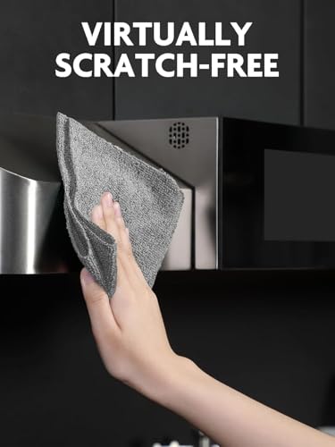 Image of Cleaning Cloth Roll Reusable Washable 20 Pack for Kitchen Surfaces Car, Home, Garage or Shop Cleaning Tear Away Microfiber Towels (2, Grey)