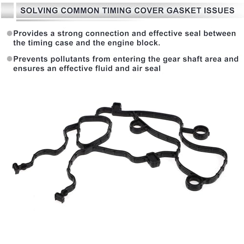 Image of Engine Timing Cover Gasket Set for Dodge Challenger 2011-2016 3.6L 3.2L Long-lasting Sealing Chain Case Cover Gasket Rubber,Metal 1 Set