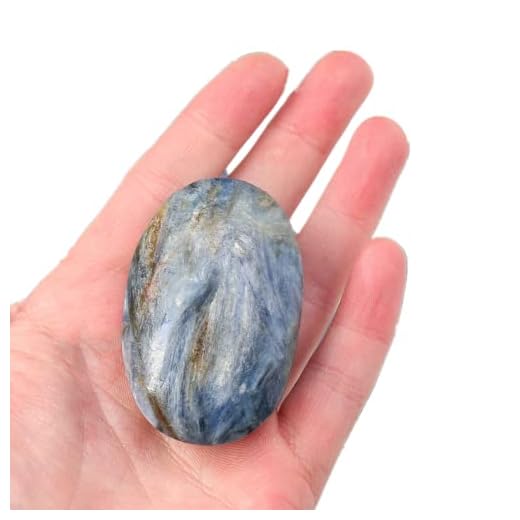 natural kyanite plam stones, irregular polished healing pocket worry stone massage stone for chakra balancing, reiki healing