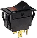 NSi Industries, LLC Rocker Switches, On Off Circut Function, DPST, 15/10 amps at 125/250 VAC, 1.088' Width, 0.426' Height, 0.709' Depth, Amber - 77020RQ