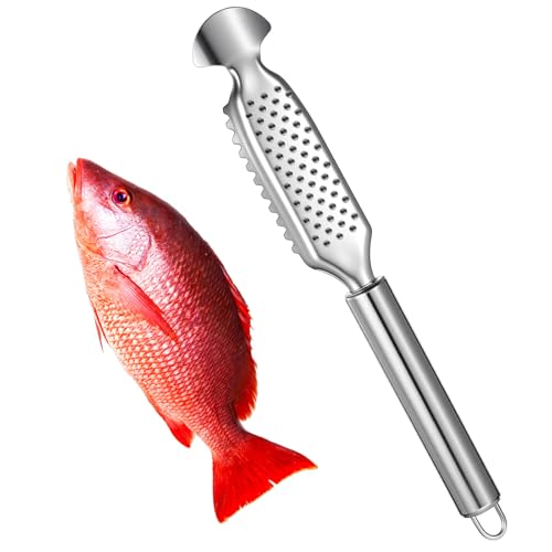 YUXMU Fischentschupper Edelstahl, 23×3.5cm Fischschuppen Entferner Fisch Scaler Scraper Fischschuppenschaber Fischmesser aus Edelstahl, Effizientes Werkzeug In der Küche